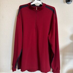 Nike Dri-FIT Golf Pullover Mens XXLarge maroon/blue  Quarter Zip Long Sleeve Top